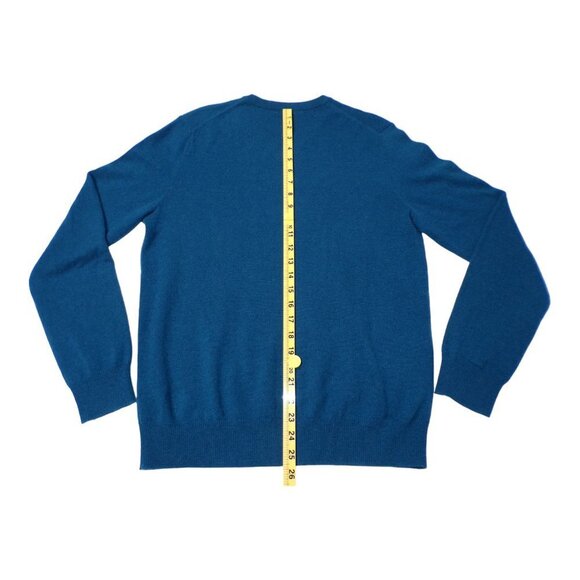 Saks Fifth Avenue Black Label 100% Cashmere V-Neck Sweater Size M Teal #749 - Picture 5 of 9